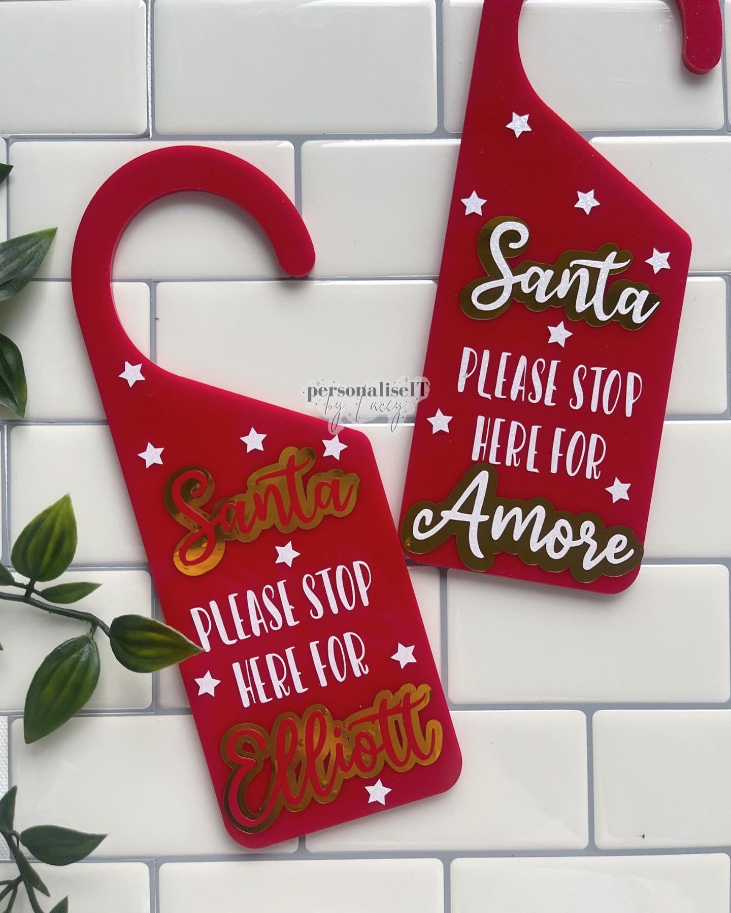 Personalised Santa Stop Here Door Hanger