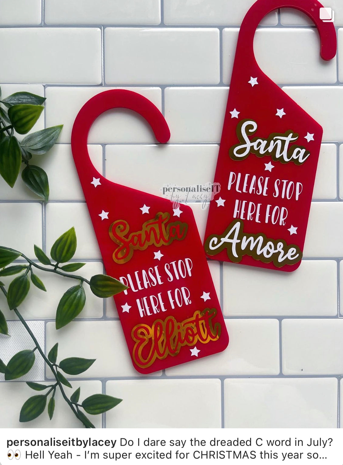 Personalised Santa Stop Here Door Hanger