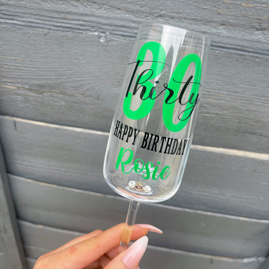 Personalised Happy Birthday Prosecco Glass